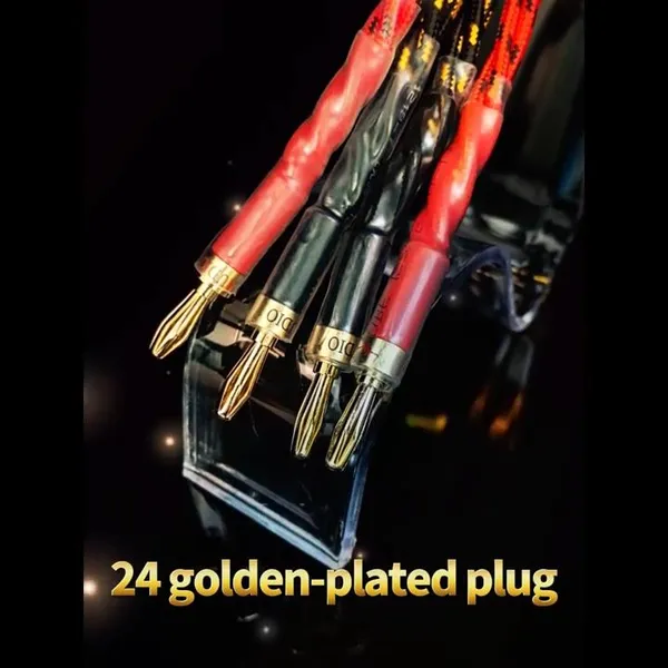 Kabel – Lautsprecher Hifi – High end 2x 3 Vergoldete Stecker