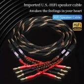 Kabel – Lautsprecher Hifi – High end 2x 3 Vergoldete Stecker